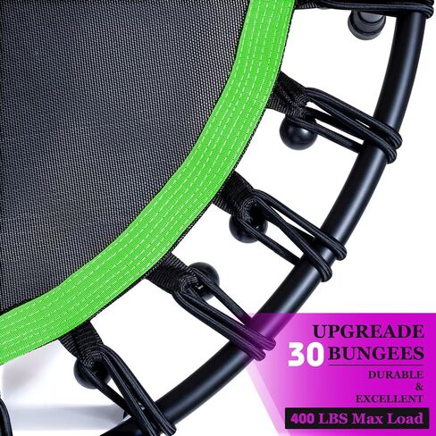 DARCHEN 400LBS Rebounder Trampoline for Adults, Indoor Mini Trampoline Silent Fitness Trampoline Small Bungee Rebounder Jumping Cardio Trainer Workout Exercise Workout with Handrail Bar [40 Inch] in Saudi Arabia
