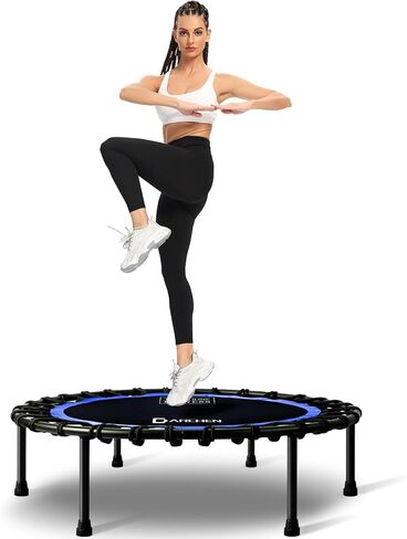 DARCHEN 400LBS Rebounder Trampoline for Adults, Indoor Mini Trampoline Silent Fitness Trampoline Small Bungee Rebounder Jumping Cardio Trainer Workout Exercise Workout with Handrail Bar [40 Inch] in Saudi Arabia