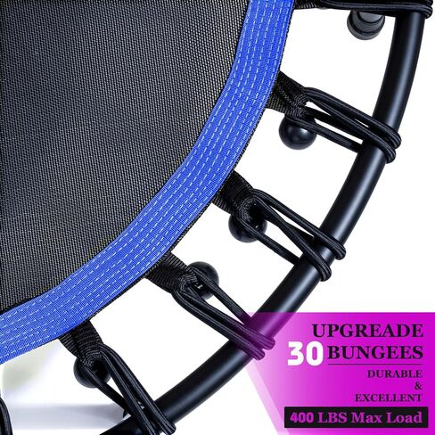 DARCHEN 400LBS Rebounder Trampoline for Adults, Indoor Mini Trampoline Silent Fitness Trampoline Small Bungee Rebounder Jumping Cardio Trainer Workout Exercise Workout with Handrail Bar [40 Inch] in Saudi Arabia