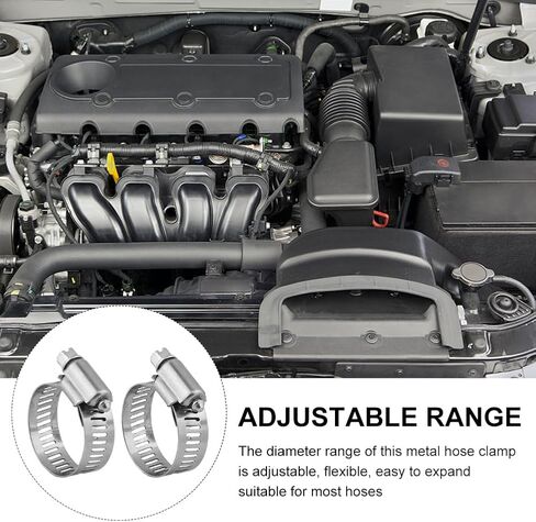40 قطعة من مشابك خرطوم، مجموعة متنوعة من مشابك خرطوم من الفولاذ المقاوم للصدأ قابلة للتعديل، مع مفك مشقوق، مقاسين (16-25 مم/14-27 مم)، مشابك أنابيب خرطوم، براغي خرطوم، مشابك أنابيب، للسباكة، السيارات in Kuwait