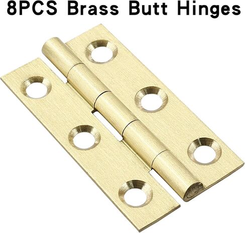 Murtenze 8 Pcs 1 Inch Mini Solid Brass Hinges，Brass Cabinet Hinges Small Box Hinges Butt Hinges for Cabinet, Drawer, Wood Box in Saudi Arabia