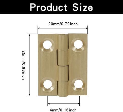 Murtenze 8 Pcs 1 Inch Mini Solid Brass Hinges，Brass Cabinet Hinges Small Box Hinges Butt Hinges for Cabinet, Drawer, Wood Box in Saudi Arabia