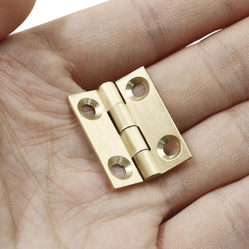 Murtenze 8 Pcs 1 Inch Mini Solid Brass Hinges，Brass Cabinet Hinges Small Box Hinges Butt Hinges for Cabinet, Drawer, Wood Box in Saudi Arabia