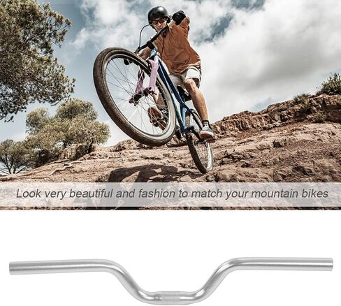 Mountain Bike Road Bike Handlebar, 25.4 * 520mm Aluminum Alloy Cycling Sports Riser Bar, Mountain Bike BMX Accssory (Silver) in Saudi Arabia