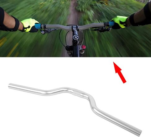 Mountain Bike Road Bike Handlebar, 25.4 * 520mm Aluminum Alloy Cycling Sports Riser Bar, Mountain Bike BMX Accssory (Silver) in Saudi Arabia