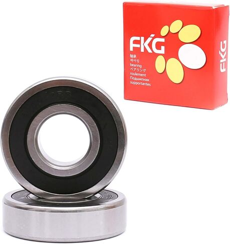 FKG 6205-2RS 25x52x15mm Deep Groove Ball Bearing Double Rubber Seal Bearings Pre-Lubricated 2 Pcs in Saudi Arabia