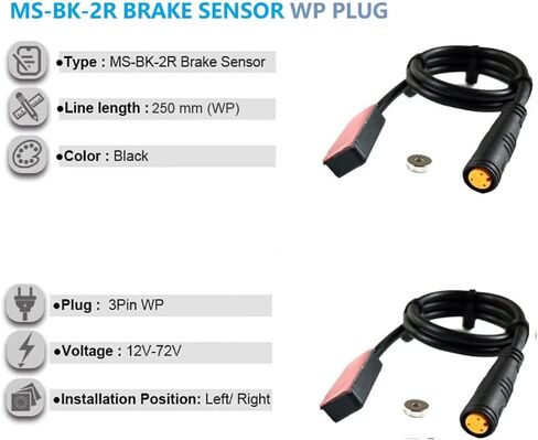 Ebike Brake Sensor MS-BK-2R for Electric Bicycles Hydraulic Cut Off Power Brake System 3 PIN Waterproof Connector Plug Ebike Kits in Saudi Arabia
