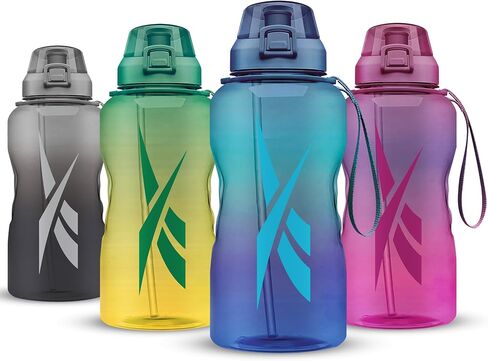 Reebok Premium Plastic Sports Water Bottle, BPA Free | Ideal for Camping, Sports, Gym and Outdoor Activities (64 oz, Blue) in Saudi Arabia