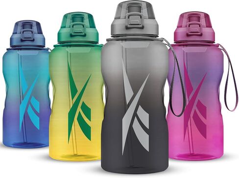 Reebok Premium Plastic Sports Water Bottle, BPA Free | Ideal for Camping, Sports, Gym and Outdoor Activities (64 oz, Blue) in Saudi Arabia