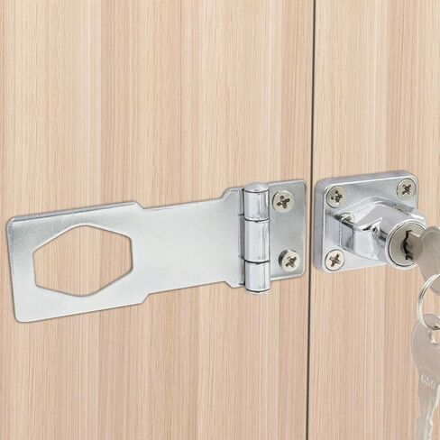 2 Packs Keyed Hasp Locks, Twist Knob Keyed Locking Hasp, Stainless Steel Safety Hasp Padlock Latch for Small Doors, Cabinets, Drawers, with Keys and Screws, 3 Inch, Silver in Saudi Arabia