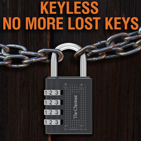 Padlocks 4 Combination - Outdoor Weatherproof Combination Padlock - Keyless Resettable Combo - for Luggage, Travel, Door, School, Gym, Sports, Toolbox, Case, Employee Lockers, Hasp in Saudi Arabia