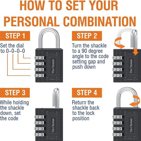 Padlocks 4 Combination - Outdoor Weatherproof Combination Padlock - Keyless Resettable Combo - for Luggage, Travel, Door, School, Gym, Sports, Toolbox, Case, Employee Lockers, Hasp in Saudi Arabia