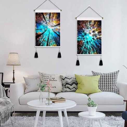 KIKIDOR Black white Sun Moon Pack of 2 Tapestry Trippy Moon Starry sky Modern Art Wall Hanging Vertical Medieval European Mystery Tassel Wall Tapestry for Bedroom Dorm Living Room Decor 19.7x13.8inch in Saudi Arabia