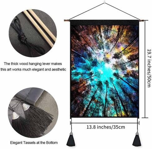 KIKIDOR Black white Sun Moon Pack of 2 Tapestry Trippy Moon Starry sky Modern Art Wall Hanging Vertical Medieval European Mystery Tassel Wall Tapestry for Bedroom Dorm Living Room Decor 19.7x13.8inch in Saudi Arabia