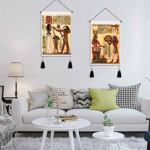 KIKIDOR Black white Sun Moon Pack of 2 Tapestry Trippy Moon Starry sky Modern Art Wall Hanging Vertical Medieval European Mystery Tassel Wall Tapestry for Bedroom Dorm Living Room Decor 19.7x13.8inch in Saudi Arabia