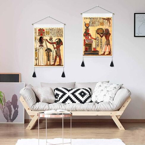 KIKIDOR Black white Sun Moon Pack of 2 Tapestry Trippy Moon Starry sky Modern Art Wall Hanging Vertical Medieval European Mystery Tassel Wall Tapestry for Bedroom Dorm Living Room Decor 19.7x13.8inch in Saudi Arabia