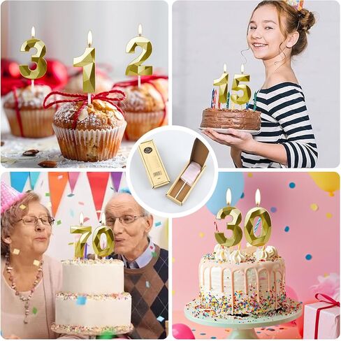 شموع رقم 7، شموع عيد الميلاد السابع، شمعة عيد ميلاد سعيد ذهبية للكيك، تصميم ثلاثي الأبعاد لتزيين الكيك للصبي والبنات والنساء والحيوانات الأليفة وحفلات أعياد الميلاد وحفلات الزفاف والاحتفال بالذكرى السنوية (ذهبي، 7) in Saudi Arabia