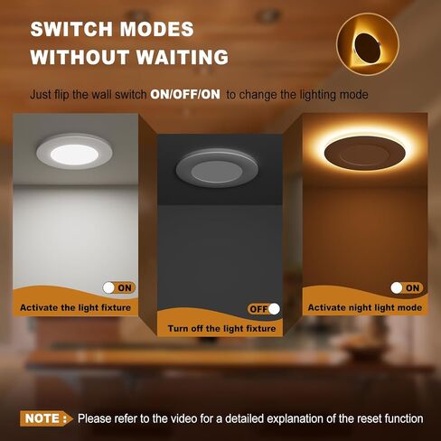 VOLISUN 12 Pack 4 Inch 5CCT Recessed Light with Night Light,Canless LED Recessed Lighting 4 inch,2700K-5000K Selectable,9.5W=80W,810LM Dimmable Recessed Ceiling Wafer Light,ETL Certificated in Kuwait