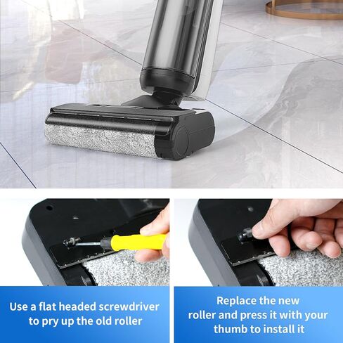 قطعتان من عجلات المكنسة البديلة المتوافقة مع المكانس الكهربائية اللاسلكية Tineco Floor ONE S5/Floor One S5 Pro، Floor ONE S7 Pro، قطعتين بديلتين للعجلات الأمامية in Kuwait