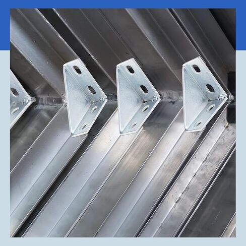 20 Pcs 90 Degree Gusseted Fitting for 1-5/8" Channel, 4" x 4" x 1-1/2" Carbon Steel Q235 Right Angle Connector Bracket 4 Slotted Hole Connection Hardware Brackets Gusset Corner Brace Fastener in Saudi Arabia