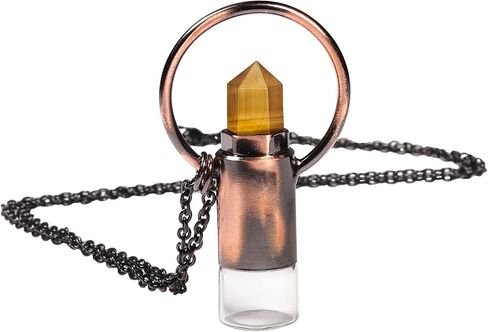 عقد بقلادة على شكل نقطة كريستال من Nupuyai مع زجاجة عطر، قلادة موزع للزيوت العطرية للنساء والرجال مع سلسلة in Kuwait