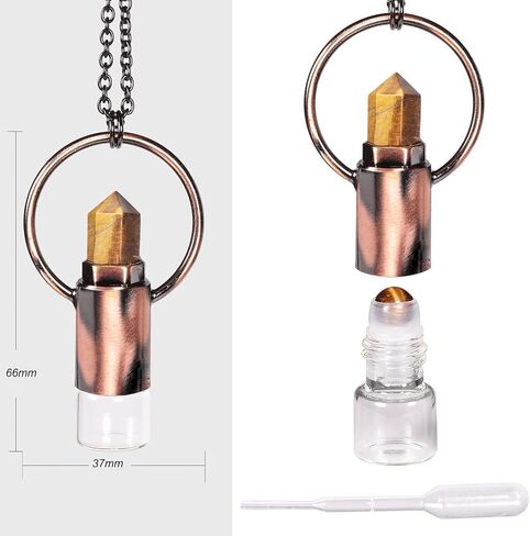 عقد بقلادة على شكل نقطة كريستال من Nupuyai مع زجاجة عطر، قلادة موزع للزيوت العطرية للنساء والرجال مع سلسلة in Kuwait