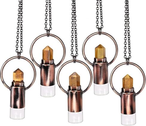 عقد بقلادة على شكل نقطة كريستال من Nupuyai مع زجاجة عطر، قلادة موزع للزيوت العطرية للنساء والرجال مع سلسلة in Kuwait