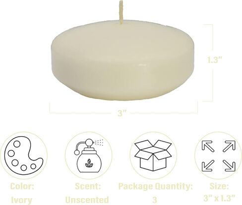 CandleNScent Unscented Floating Candles | 3 Inch - Fits in 3 Inch Vase and Above | Black | Floats On Water | Pack of 3 in Saudi Arabia