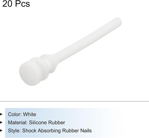 MECCANIXITY 20PCS Fan Shock Absorbing Rubber Nail, Short Style Computer Hardware Cooling Fan Screws Anti Noise Shockproof Silicone Rubber Cooler for PC, White in Saudi Arabia