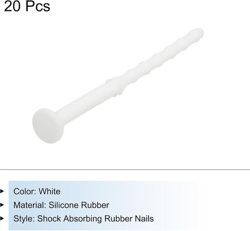 MECCANIXITY 20PCS Fan Shock Absorbing Rubber Nail, Short Style Computer Hardware Cooling Fan Screws Anti Noise Shockproof Silicone Rubber Cooler for PC, White in Saudi Arabia