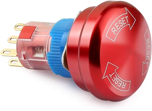 Metal Emergency Stop Button Switch, 16MM 5A 5-250VAC 6-Feet Emergency Stop Power-Off Round Self-Locking Waterproof Mushroom Cap Switch with 2 NO & 2 NC in Saudi Arabia