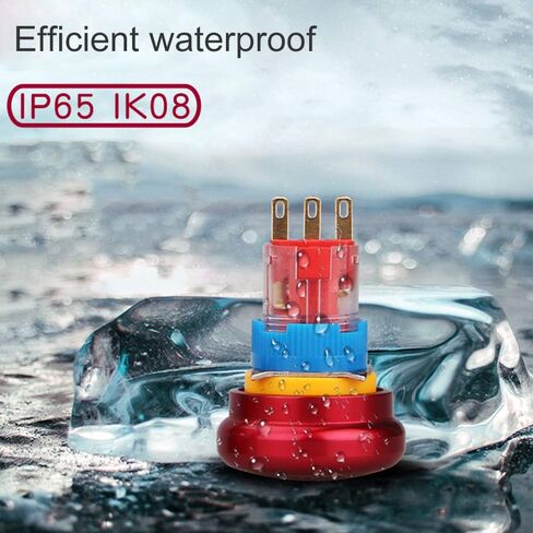 Metal Emergency Stop Button Switch, 16MM 5A 5-250VAC 6-Feet Emergency Stop Power-Off Round Self-Locking Waterproof Mushroom Cap Switch with 2 NO & 2 NC in Saudi Arabia
