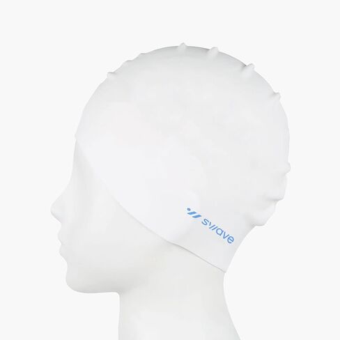 SWAVE Unisex Adult Comfortable Durable Solid Waterproof Silicone Swim Cap in Saudi Arabia