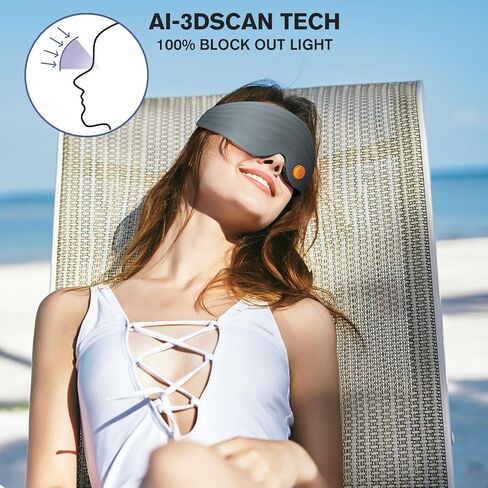 MUSICOZY Sleep Mask, Eye Mask for Sleeping with Lavender Aromatherapy, Super Light 3D Contoured Ergonomic Blackout Eye Shade Cover Blindfold for Women Men Home Office Airplane Travel Meditation in Saudi Arabia