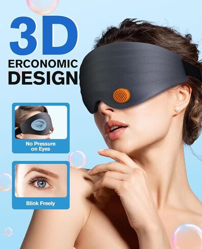 MUSICOZY Sleep Mask, Eye Mask for Sleeping with Lavender Aromatherapy, Super Light 3D Contoured Ergonomic Blackout Eye Shade Cover Blindfold for Women Men Home Office Airplane Travel Meditation in Saudi Arabia