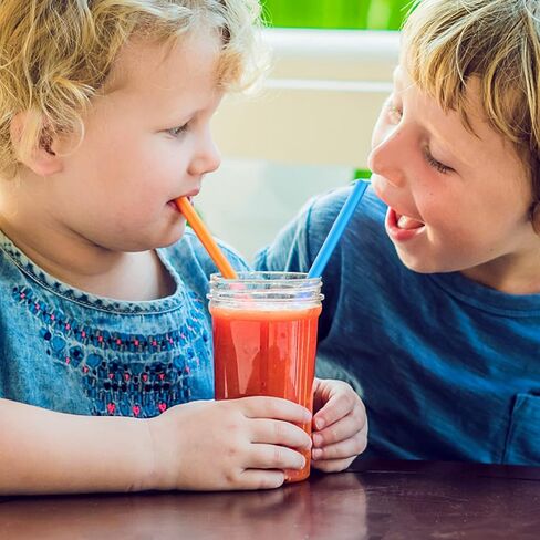 [Individually Wrapped] 100 Pcs Disposable Jumbo Smoothie Straws, Wide-mouthed Multi Colors Milkshakes Plastic Drinking Straws, (9.45" Long and 0.43" Diameter) BPA FREE in Kuwait