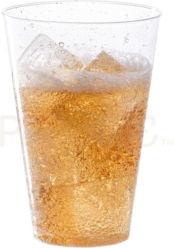 Prestee 100 Clear Plastic Cups, 14 oz Hard Plastic Disposable Cups, Plastic Wine Cups, Plastic Cocktail Glasses, Large Plastic Drinking Cups, Party Cups, Bulk Wedding Plastic Tumblers Water Beer Glass in Saudi Arabia