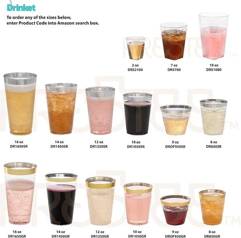 Prestee 100 Clear Plastic Cups, 14 oz Hard Plastic Disposable Cups, Plastic Wine Cups, Plastic Cocktail Glasses, Large Plastic Drinking Cups, Party Cups, Bulk Wedding Plastic Tumblers Water Beer Glass in Saudi Arabia