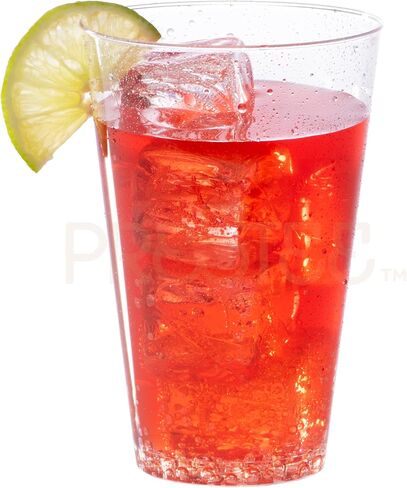 Prestee 100 Clear Plastic Cups, 14 oz Hard Plastic Disposable Cups, Plastic Wine Cups, Plastic Cocktail Glasses, Large Plastic Drinking Cups, Party Cups, Bulk Wedding Plastic Tumblers Water Beer Glass in Saudi Arabia