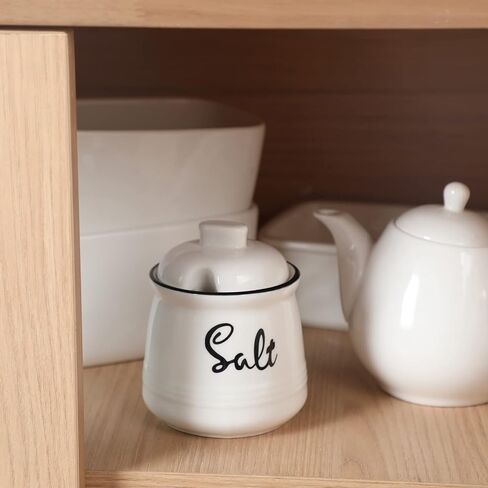 HAOTOP Farmhouse Porcelain Salt Bowl with Lid and Spoon 12oz,Easy to Clean (Turquoise) in Saudi Arabia