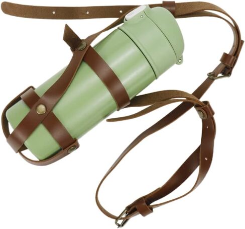 Brown Water Bottle Straps for Walking,Adjustable PU Leather Water Bottle Handle Shoulder Strap for Universal Water Bottles in Saudi Arabia