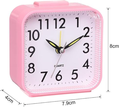 uxcell Square Quartz Alarm Clock, Plastic Alarm Clocks for Bedrooms with USB Charging Port, Adjustable Volume, Dimmable, Snooze, 12/24H, Pink Alarm Clocks in Saudi Arabia