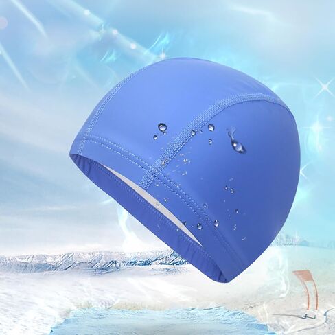 Unisex Swim Cap PU Swimming Hat Comfortable Swim Hat Solid Color Swimming Cap High Elastic Swim Cap for Adult in Saudi Arabia