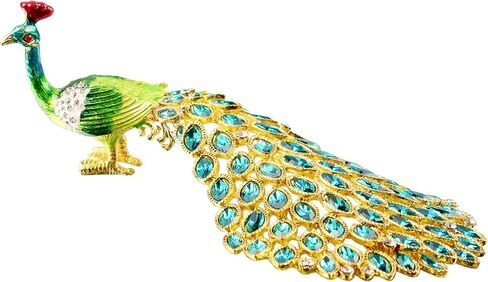 تمثال صندوق مجوهرات الطاووس لتزيين المنزل والمكتب (أخضر) in Kuwait