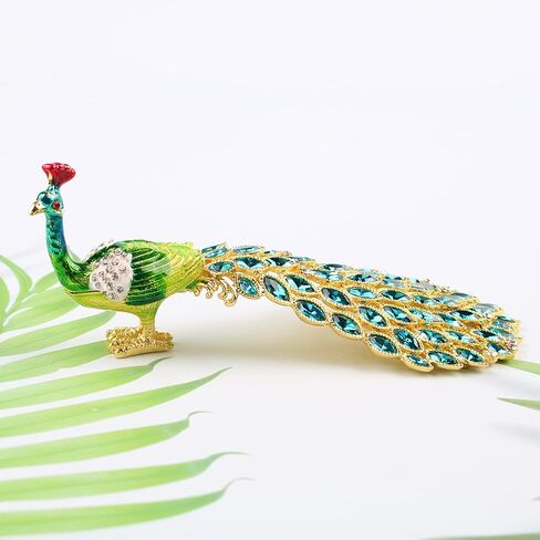 تمثال صندوق مجوهرات الطاووس لتزيين المنزل والمكتب (أخضر) in Kuwait