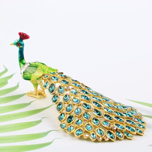 تمثال صندوق مجوهرات الطاووس لتزيين المنزل والمكتب (أخضر) in Kuwait