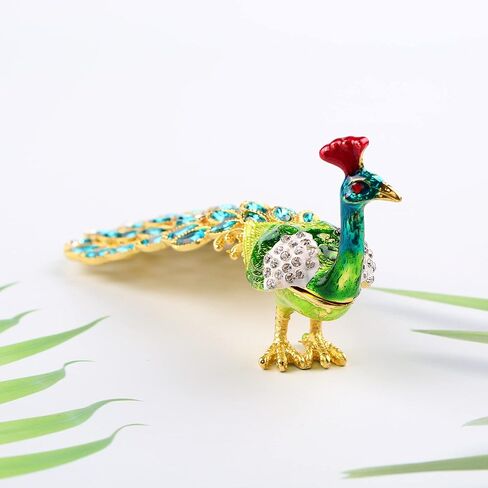 تمثال صندوق مجوهرات الطاووس لتزيين المنزل والمكتب (أخضر) in Kuwait