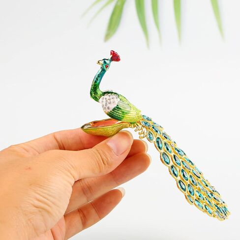 تمثال صندوق مجوهرات الطاووس لتزيين المنزل والمكتب (أخضر) in Kuwait