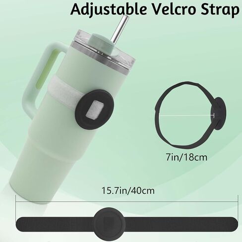 Watter Bottle with Magsafe Phone Holder, Magnetic Holder Adjustable Strap Compatible with Stanley Tumbler Cup Owala 32oz for iPhone Android Devices 2x Metal Iron Ring (Black) in Saudi Arabia