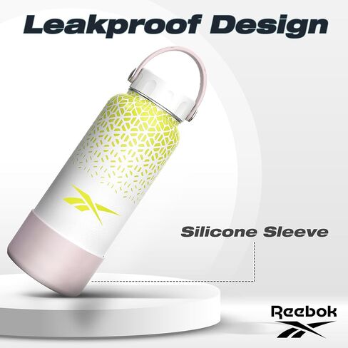 Reebok Stainless Steel Wide Mouth Water Bottle With Flex Cap | Insulated Reusable Sports Travel Mug, BPA Free (Pack of 1, 32 oz, Purple/Black) in Saudi Arabia